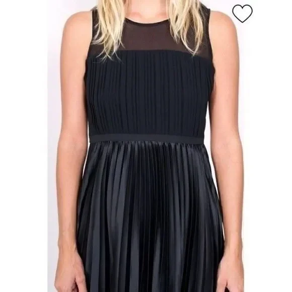 H&M Black Pleated Cocktail Party Dress Size Small - Picture 2 of 12